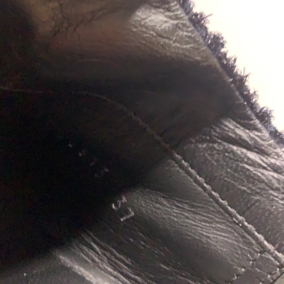 CHANEL CC BLACK METALLIC Shimmer tweed lace-up sneakers women’s size 37 shoes - Picture 11 of 14